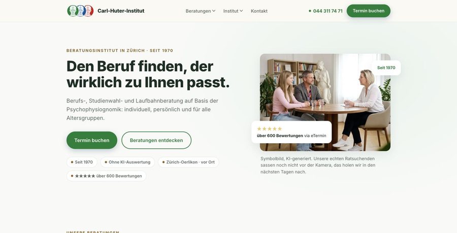 Startseite von carl-huter-institut.ch