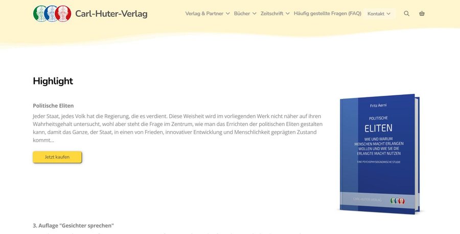 Startseite von carl-huter-verlag.ch